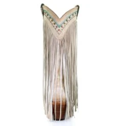 Corral Boots Corral Ladies Bone Multicolor Crystal And Fringe Snip Toe Boots C3424 -Western Cowboy Equipment Store C3424 2