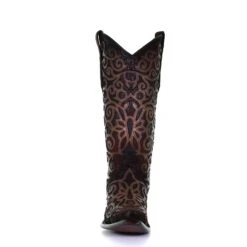 Corral Boots Corral Ladies Chocolate Lamb Overlay With Embroidery Boots C3744 6 Corral Boots Corral Ladies Chocolate Lamb Overlay With Embroidery Boots C3744 -Western Cowboy Equipment Store C3744 ALTA04