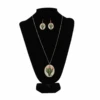 M&F® Ladies Wood Blooming Cactus Gold Jewelry Set D4500103