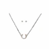 Silver Strike® Ladies Horseshoe & Crystal Stud Jewelry Set DNE0737SBGB