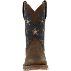 Durango® Ladies Rebel Vintage Flag Brown Western Boots DRD0409 -Western Cowboy Equipment Store DRD0409 front
