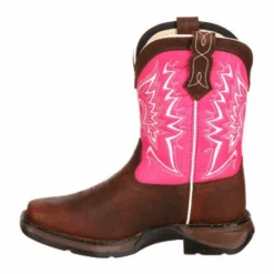Durango® Toddler Girl's Let Love Fly Pink & Brown Western Boot DWBT092 -Western Cowboy Equipment Store DWBT092 1