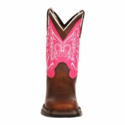 Durango® Toddler Girl's Let Love Fly Pink & Brown Western Boot DWBT092 -Western Cowboy Equipment Store DWBT092 2