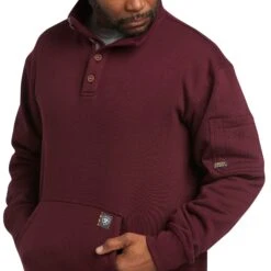 Ariat® Men's Rebar Overtime Malbec Fleece Sweater 10037653 -Western Cowboy Equipment Store F21 MNS WORK 10037653 detail04