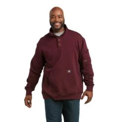 Ariat® Men's Rebar Overtime Malbec Fleece Sweater 10037653