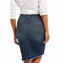 Ariat® Ladies Knee Length Denim Skirt 10036103 -Western Cowboy Equipment Store F21 WEST WMS 10036103 detail02