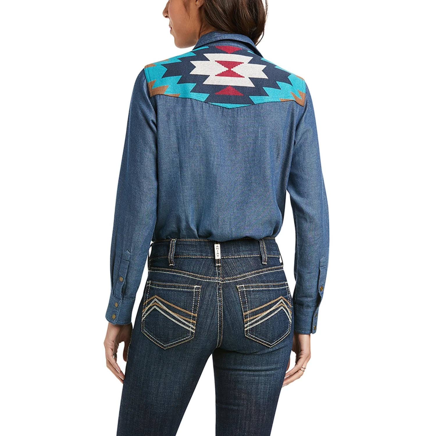 Ariat Ladies REAL Vivacious Indigo Denim Button Down Shirt 10037584 2 Ariat Ladies REAL Vivacious Indigo Denim Button Down Shirt 10037584 - Image 2