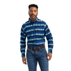 Ariat® Men's Olympian Blue Team Maison Button Down Shirt 10041782
