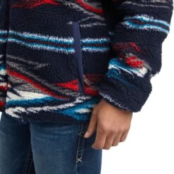 Ariat® Men's Chimayo New Mexico Navy Fleece Jacket 10042186 -Western Cowboy Equipment Store F22 MNS WEST 10042186 detail02