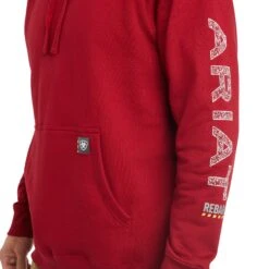 Ariat Men's Rebar Roughneck Red Pullover Hoodie 10041446 -Western Cowboy Equipment Store F22 MNS WORK 10041446 detail01