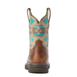 Ariat® Ladies Anthem Savanna Tan & Turquoise Aztec Shorties 10042576 -Western Cowboy Equipment Store F22 WMS WEST 10042576 heel