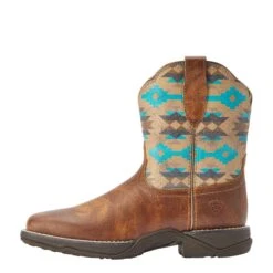 Ariat® Ladies Anthem Savanna Tan & Turquoise Aztec Shorties 10042576 -Western Cowboy Equipment Store F22 WMS WEST 10042576 side