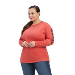 Ariat® Ladies Rebar Cotton Strong Logo Graphic T-Shirt 10041513 -Western Cowboy Equipment Store F22 WMS WORK 10041513 front plus