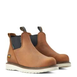 Ariat Ladies Rebar® Wedge Chelsea Aged Honey Composite Round Toe Boots 10042564 -Western Cowboy Equipment Store F22 WMS WORK 10042564 pair