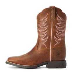 Ariat® Youth Girl's Firecatcher Rowdy Brown Square Toe Boots 10042413 -Western Cowboy Equipment Store F22 YTH WEST 10042413 side