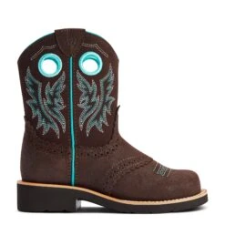 Ariat® Girl's Fatbaby® Cowgirl Royal Chocolate & Fudge Boots 10042537 -Western Cowboy Equipment Store F22 YTH WEST 10042537 side321