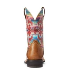 Ariat® Youth Girl's Lonestar Tan & Old Muted Serape Boots 10042595 -Western Cowboy Equipment Store F22 YTH WEST 10042595 heel