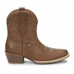Justin® Ladies Chellie Tan Leather Western Square Toe Booties GY9510 -Western Cowboy Equipment Store GY9510 1