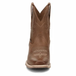 Justin® Ladies Chellie Tan Leather Western Square Toe Booties GY9510 -Western Cowboy Equipment Store GY9510 2