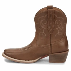 Justin® Ladies Chellie Tan Leather Western Square Toe Booties GY9510 -Western Cowboy Equipment Store GY9510 6