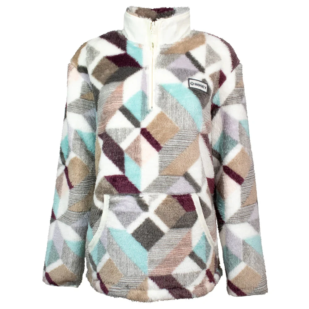 Hooey Ladies Geometric Cream Fleece Pullover HFP006CRPR 1 Hooey Ladies Geometric Cream Fleece Pullover HFP006CRPR
