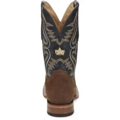 Justin Men's Dusty Blue Cowhide Dillon Wide Square Boots GR8015 -Western Cowboy Equipment Store JST 006 GR8015