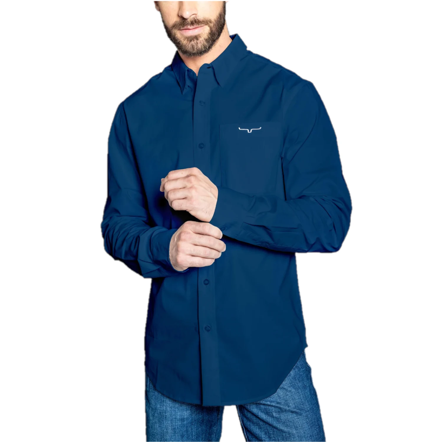 Kimes Ranch® Men's KR Team Navy Button Down Dress Shirt KR-NAVY 1 Kimes Ranch® Men's KR Team Navy Button Down Dress Shirt KR-NAVY