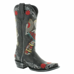 Old Gringo® Ladies Reinas Rustic Beige & Black Western Boots L3588-2 -Western Cowboy Equipment Store L3588 2a