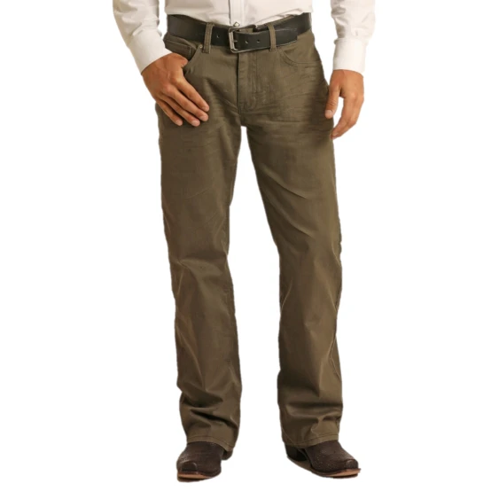 Rock & Roll Denim® Men's Olive Revolver Straight Leg Jeans M1R3589 2 Rock & Roll Denim® Men's Olive Revolver Straight Leg Jeans M1R3589 - Image 2