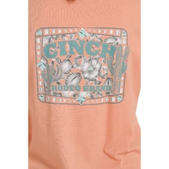 Cinch® Ladies Rodeo Brand Coral Short Sleeve T-Shirt MSK7901001 -Western Cowboy Equipment Store MSK7901001 1