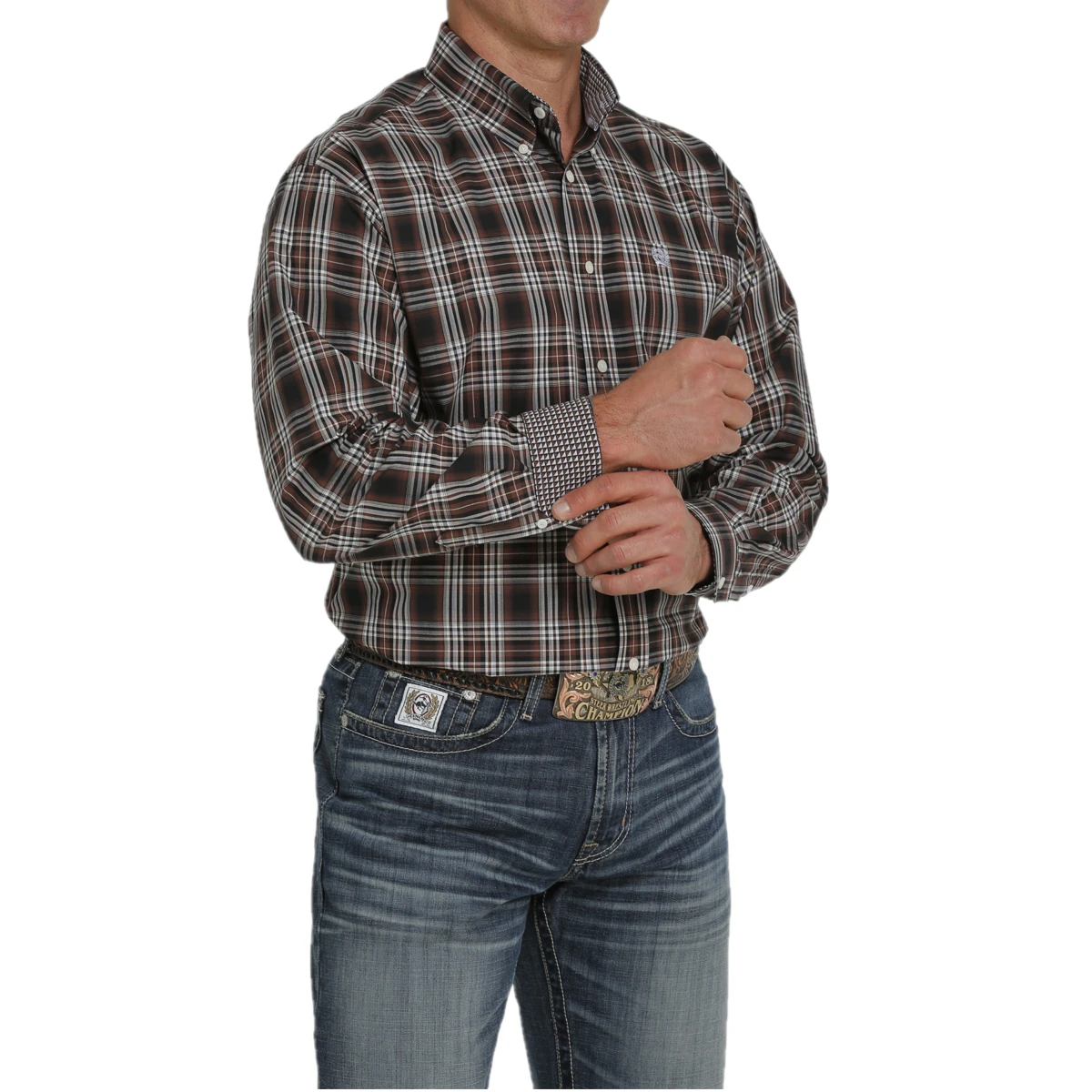 Cinch® Men's Plaid Brown Button Down Shirt MTW1105452 2 Cinch® Men's Plaid Brown Button Down Shirt MTW1105452 - Image 2