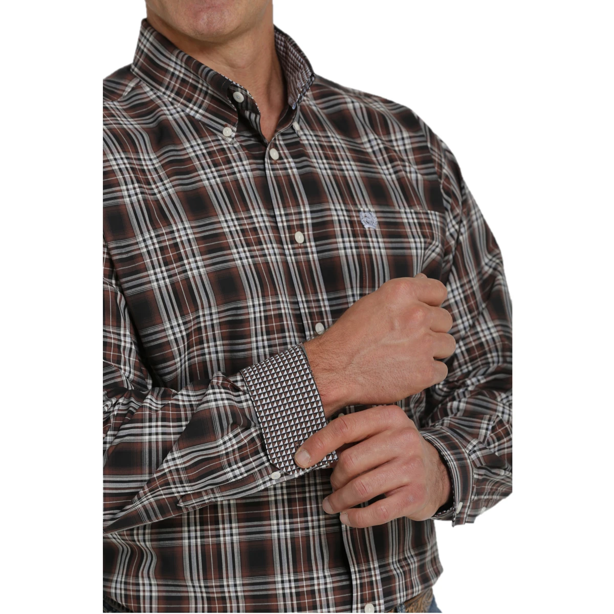 Cinch® Men's Plaid Brown Button Down Shirt MTW1105452 3 Cinch® Men's Plaid Brown Button Down Shirt MTW1105452 - Image 3
