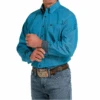 Cinch® Men's Micro-Stripe Turquoise Button Down Shirt MTW1105564