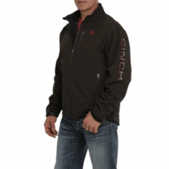 Cinch® Men's Solid Brown Logo Softshell Bonded Jacket MWJ1567003 -Western Cowboy Equipment Store MWJ1567003 1 1
