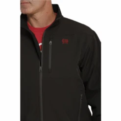 Cinch® Men's Solid Brown Logo Softshell Bonded Jacket MWJ1567003 -Western Cowboy Equipment Store MWJ1567003 3 1