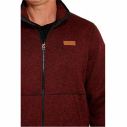 Cinch® Men's Knitted Burgundy Sweater Fleece Jacket MWJ1584001 -Western Cowboy Equipment Store MWJ1584001 1