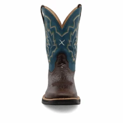 Twisted X® Men's 11" Tech X Chocolate & Teal Western Boots MXW0002 -Western Cowboy Equipment Store MXW0002 1
