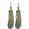 Blazin Roxx Ladies Strike Tooled & Painted Leather Feather Earrings DE0527GR