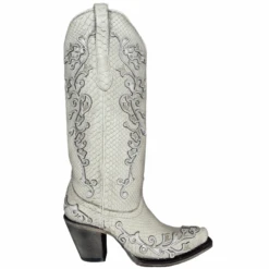 Corral Boots Corral® Ladies "Anna" White Python Overlay & Embroidery Wedding Boots A4357 -Western Cowboy Equipment Store My project 1 39 789