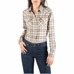 Kimes Ranch Ladies San Mateo Natural Flannel Snap Shirt SM-NAT