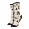 SockSmith Ladies Mama Bear Ivory Heather Crew Socks WNC2380-HIV
