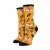 SockSmith Ladies Foxy Fall Yellow Crew Socks WNC2808-YEL