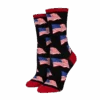SockSmith Ladies Old Glory Black Crew Socks WNC2830-BLK