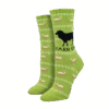 SockSmith Ladies Farm Girl Green Crew Socks WNC2974-GEE