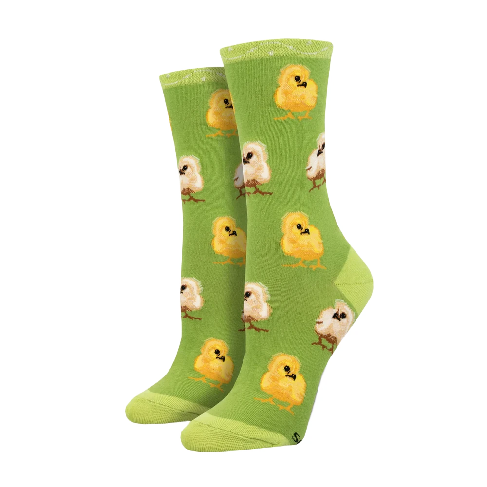 SockSmith Ladies Peep This Green Crew Socks WNC2979-GEE 1 SockSmith Ladies Peep This Green Crew Socks WNC2979-GEE