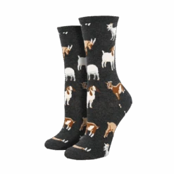 SockSmith Ladies Silly Billy Charcoal Heather Crew Socks WNC775-CHH