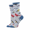 SockSmith Ladies Bird Is The Word Blue Heather Crew Socks WNC2377-BHT