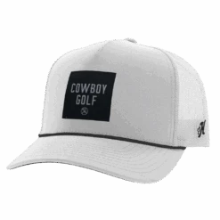 Hooey Men's Cowboy Golf 5 Panel White Trucker Cap 2330T-WH