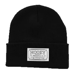 Hooey Unisex Mercantile Patch Black Knitted Beanie 2050BK