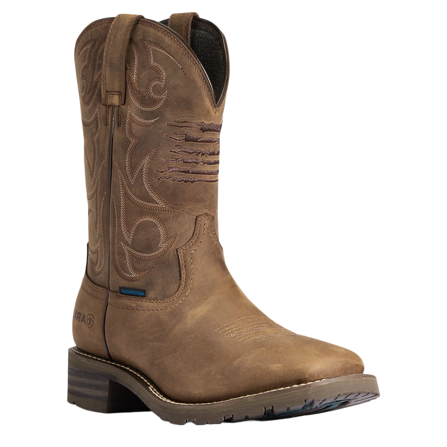 Ariat Men's Hybrid Patriot Waterproof Distressed Brown Boots 10038354 1 Ariat Men's Hybrid Patriot Waterproof Distressed Brown Boots 10038354